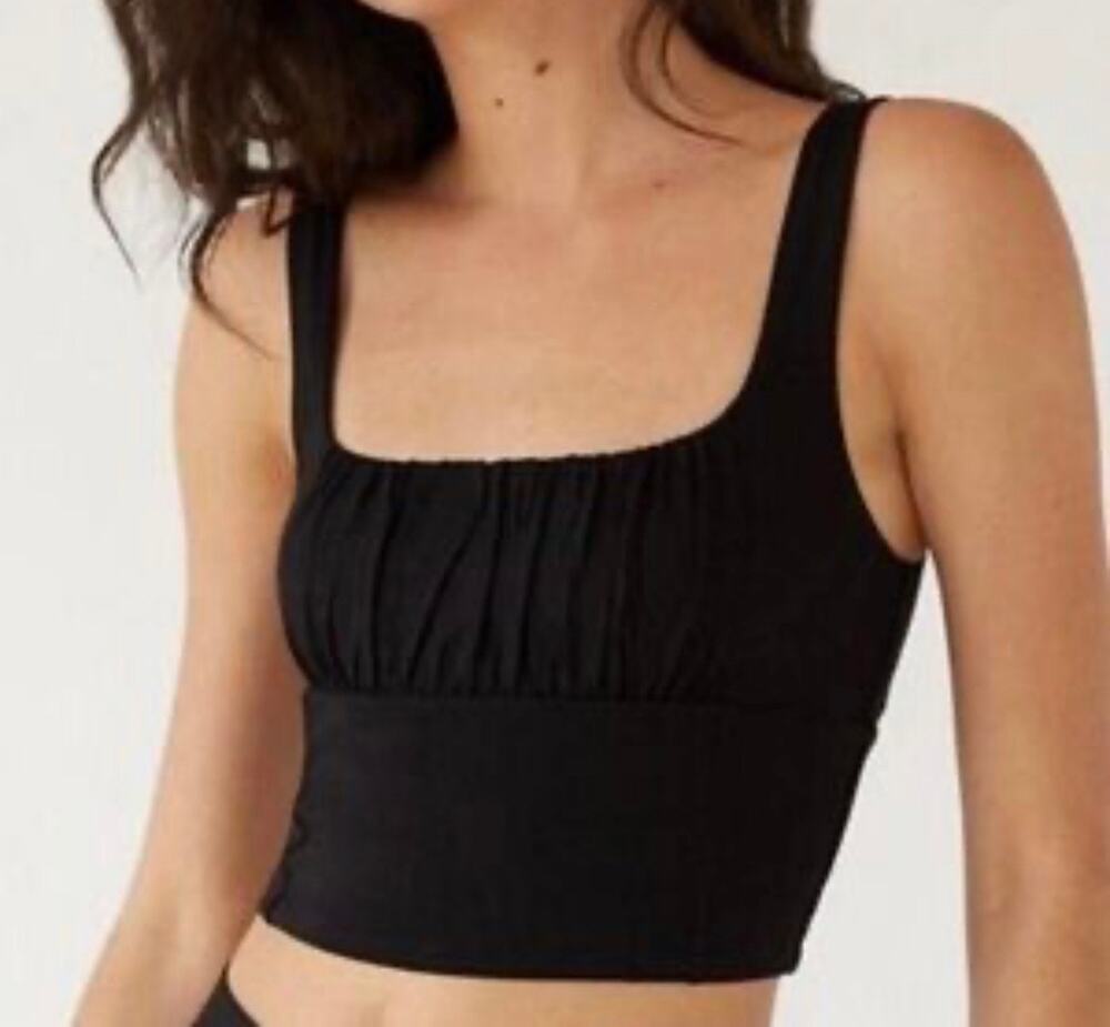 Wilfred Free ARITZIA Black Shrunken Bust Cropped Womens Cami Top Size Large